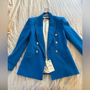 Zara Blue tailored blazer, Never worn. Size M.